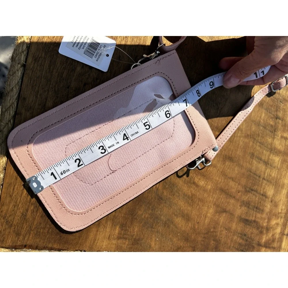 Paris Eiffel Tower Cell Phone Crossbody Bag Pink Travel Passport Purse NWT